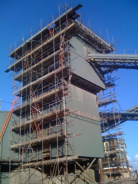 Tall industrial plant scaffolding tower Jersey