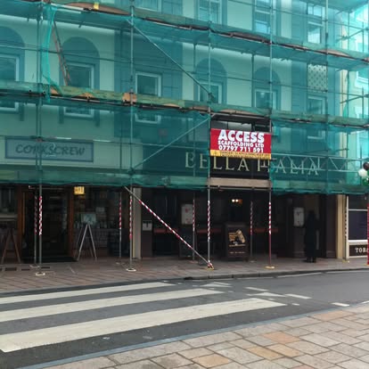 Scaffolding Bella Italia restaurant St Helier