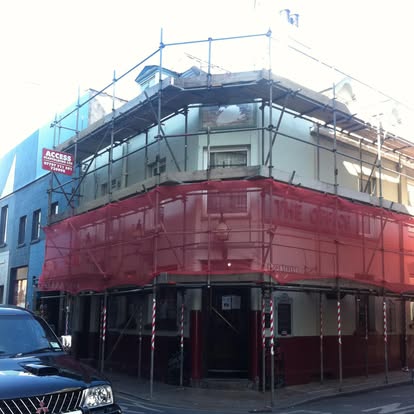 Residential scaffolding Jersey terraced house